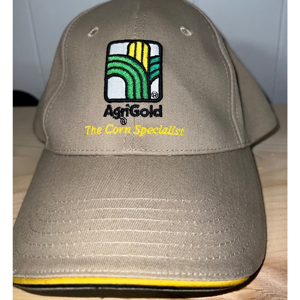 AgriGold The Corn Specialist Hat K-Products Tan Cotton Farming Baseball Cap